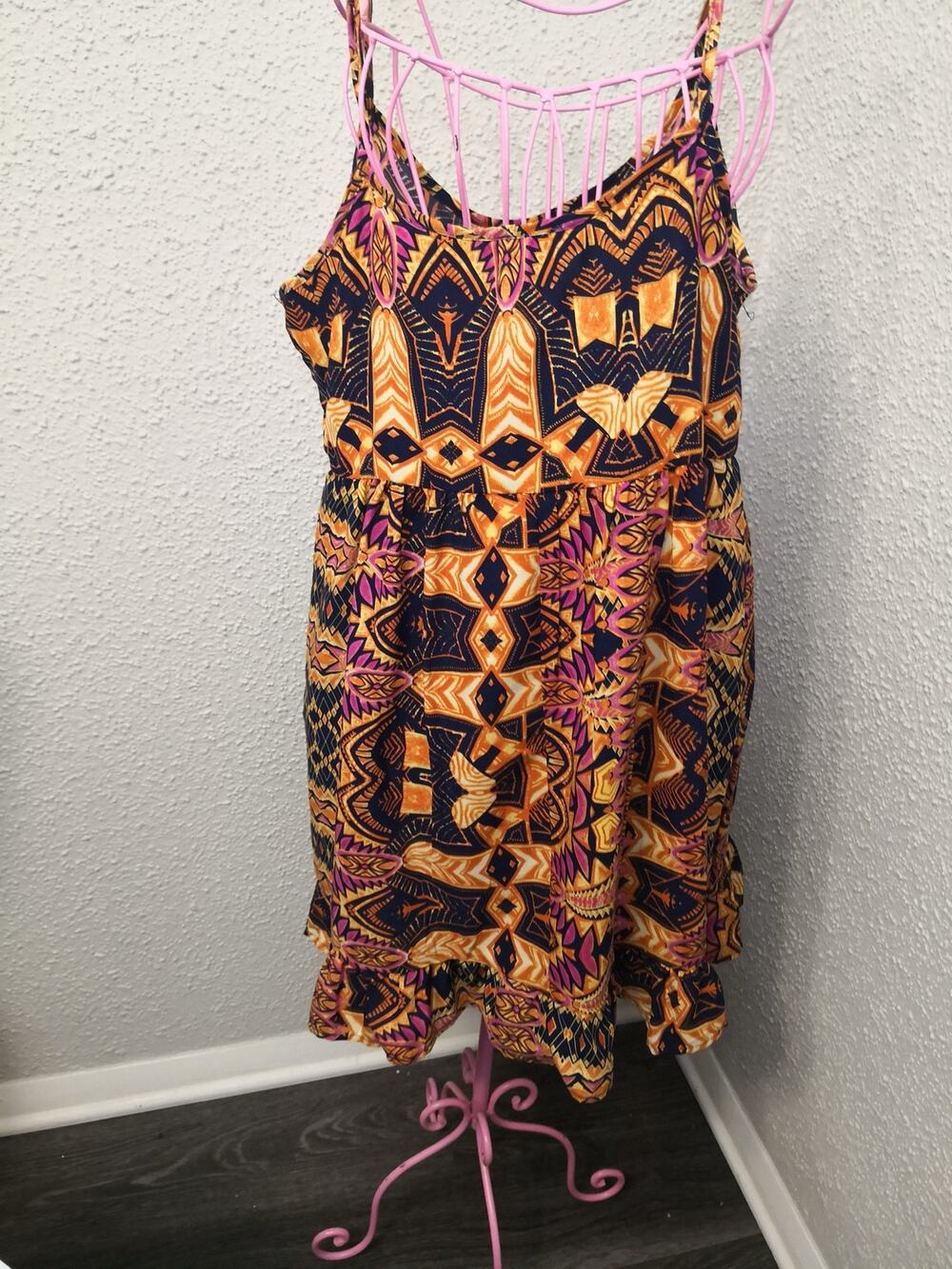 One Clothing Printed Aztec Print Dress M Bohemian Indie Festival Southwestern